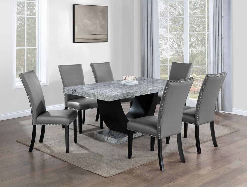 Carpia Faux Marble Top Dining Table Set