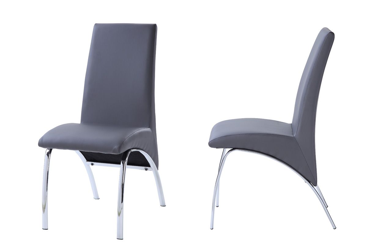 Caspian Grey Leather Dining Chairs