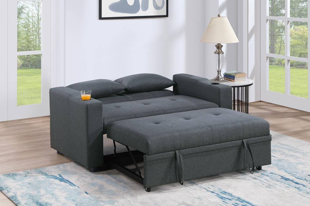 Cassie Charcoal Loveseat Sleeper