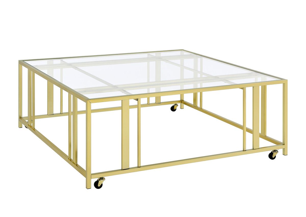 Cayla Square Coffee Table With Casters