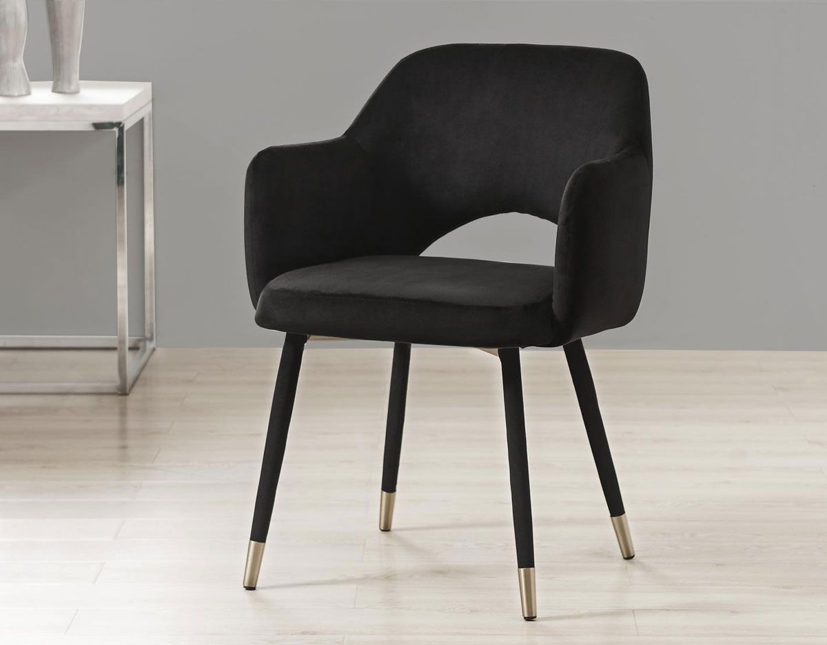 Celona Black Velvet Accent Chair