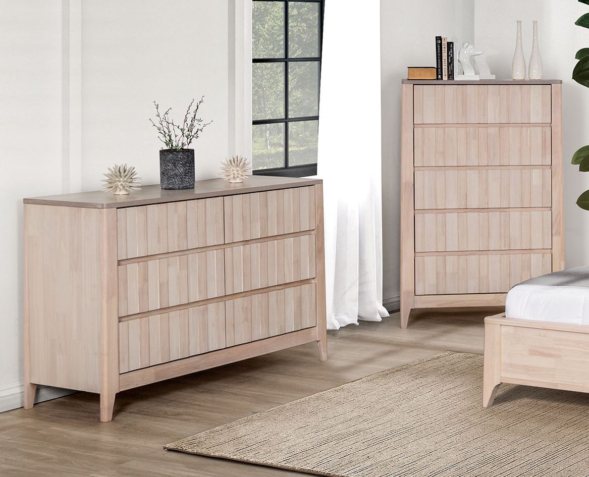 Chavez Dresser With Vertical Reeding Headboard