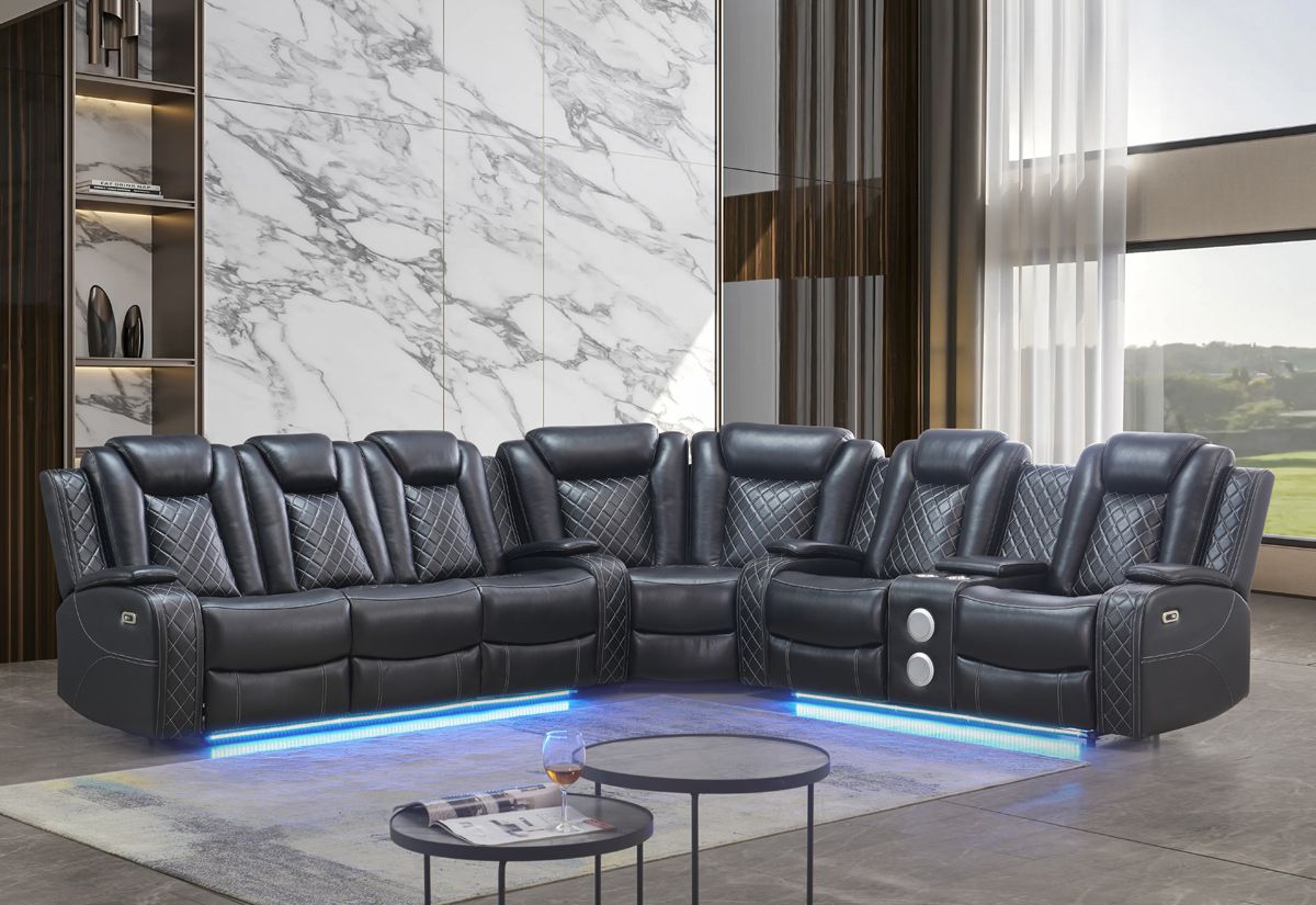 Chiron Power Recliner Sectional With Lights