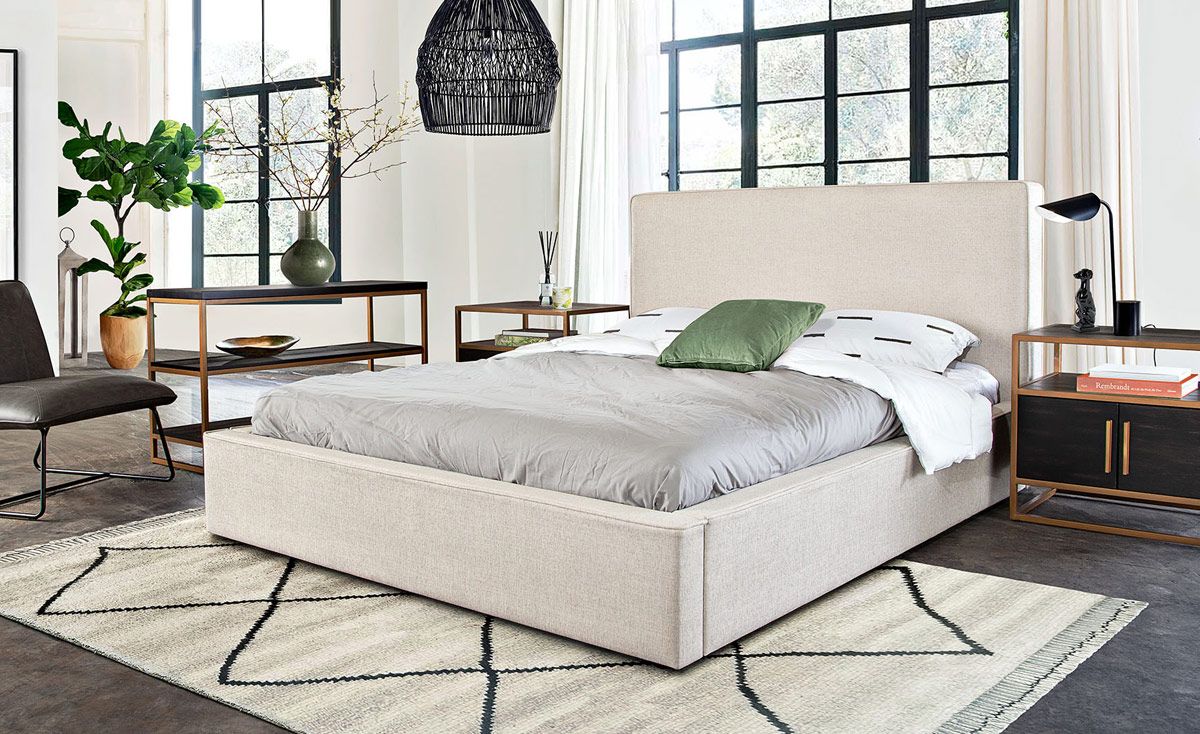 Cloud Sand Linen Bed