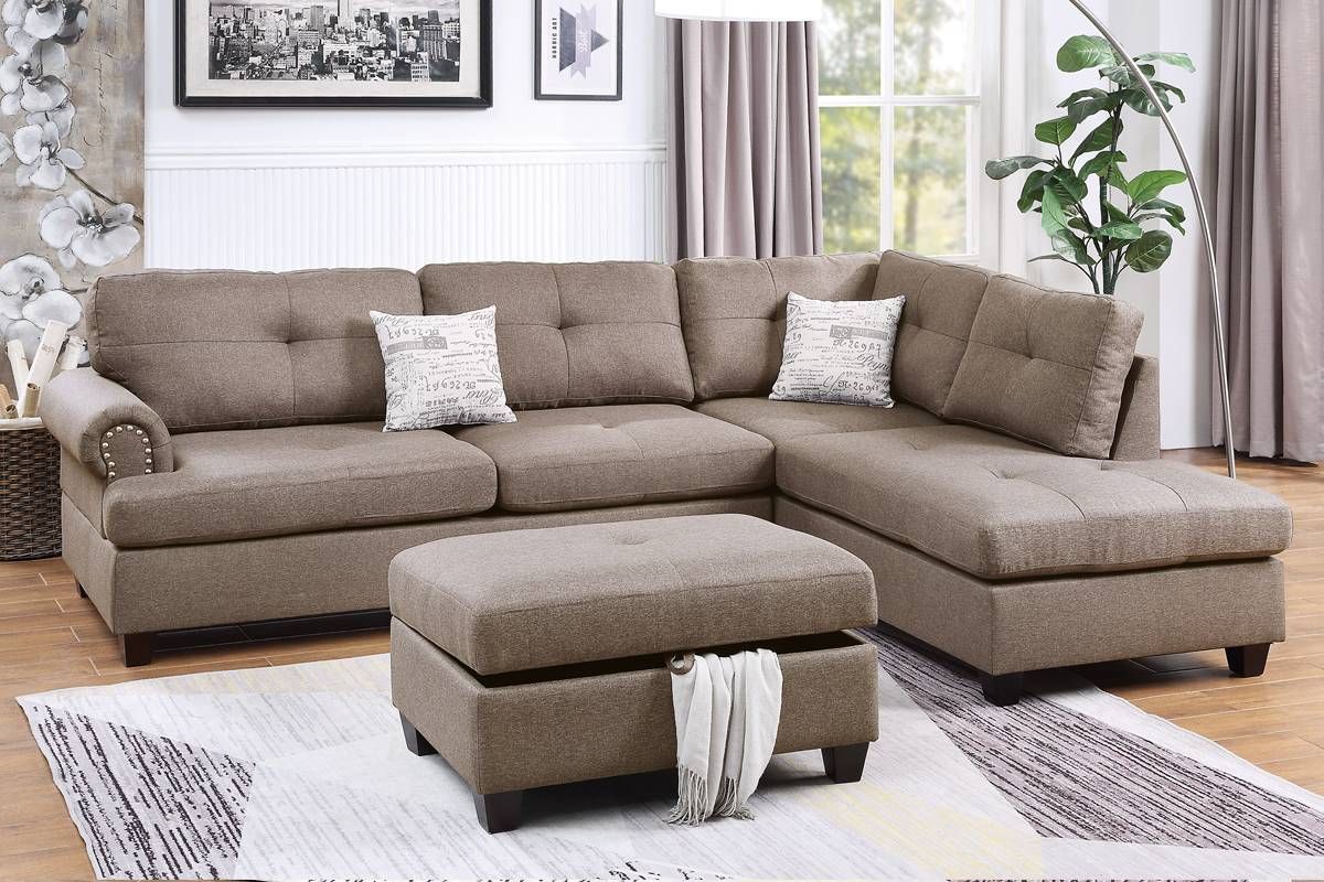 Clover Mocha Sectional Revers Side