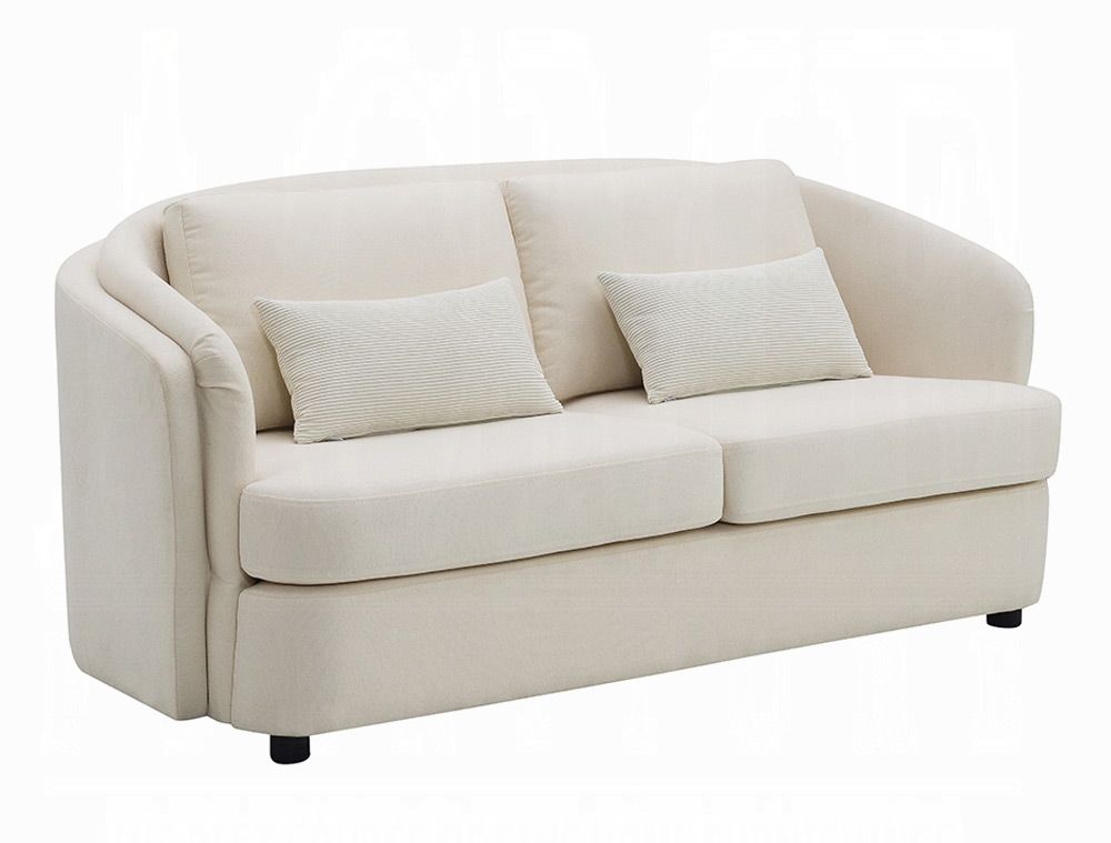 Codwell Beige Linen Modern Loveseat