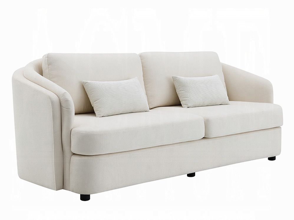 Codwell Beige Linen Modern Sofa