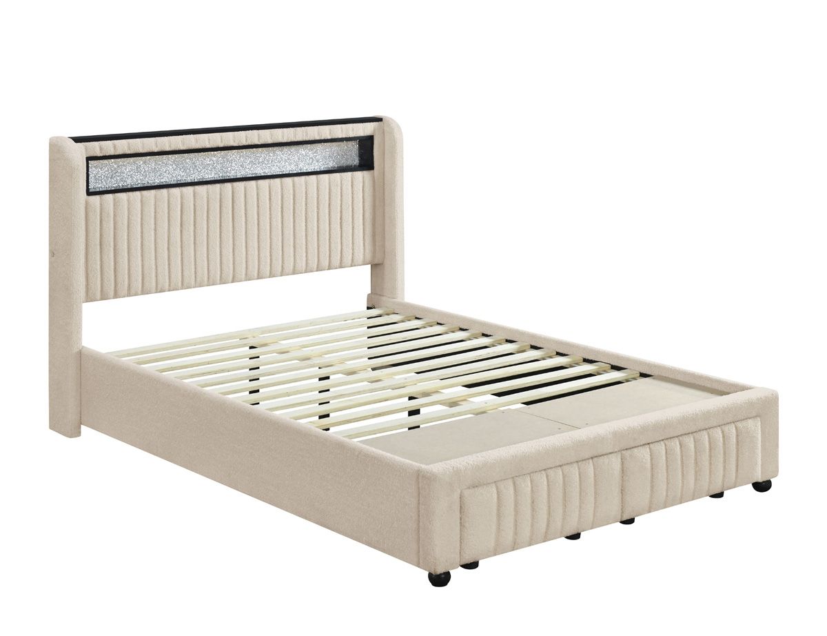 Coliman Beige Boucle Full Size Bed