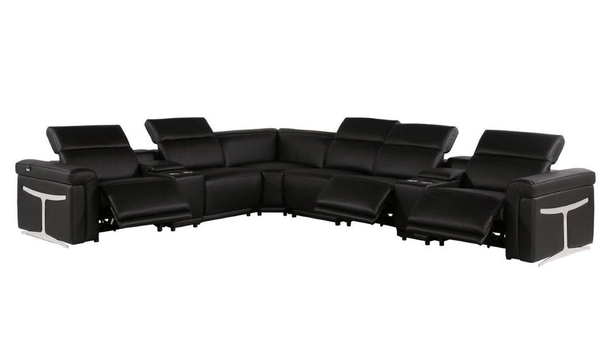 Colson Black 5-Seater Sectional With 2 Consoles