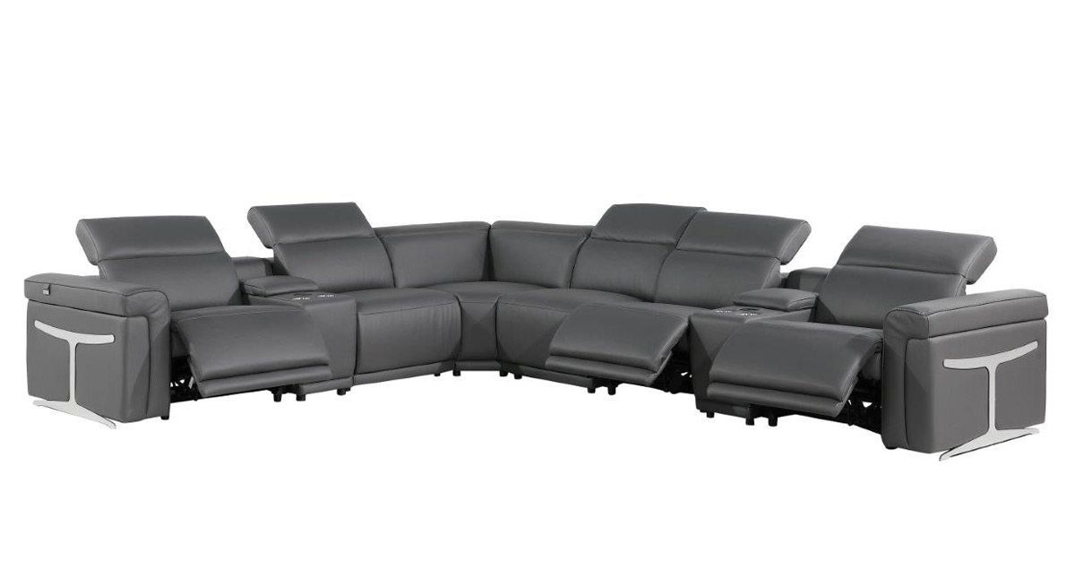 Colson Grey Power Sectional With 2 Consoles