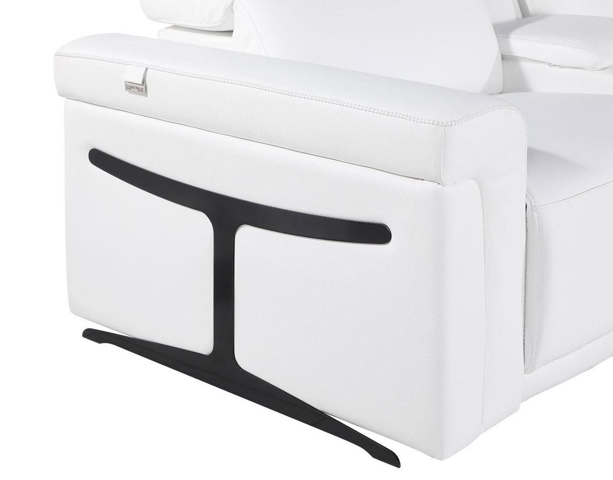 Colson White Leather Sectional Armrest