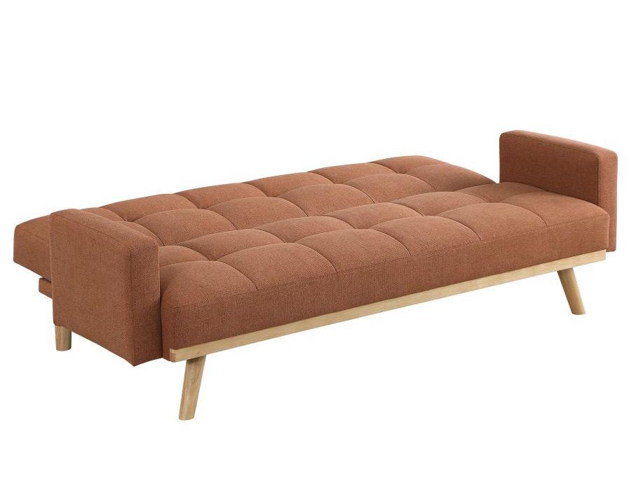 Colvert Terracotta Linen Futon Open