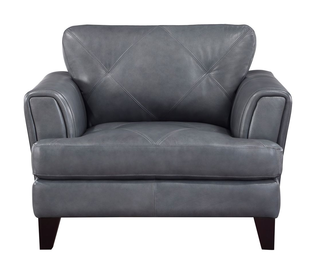 Confico Grey Top Grain Leather Chair