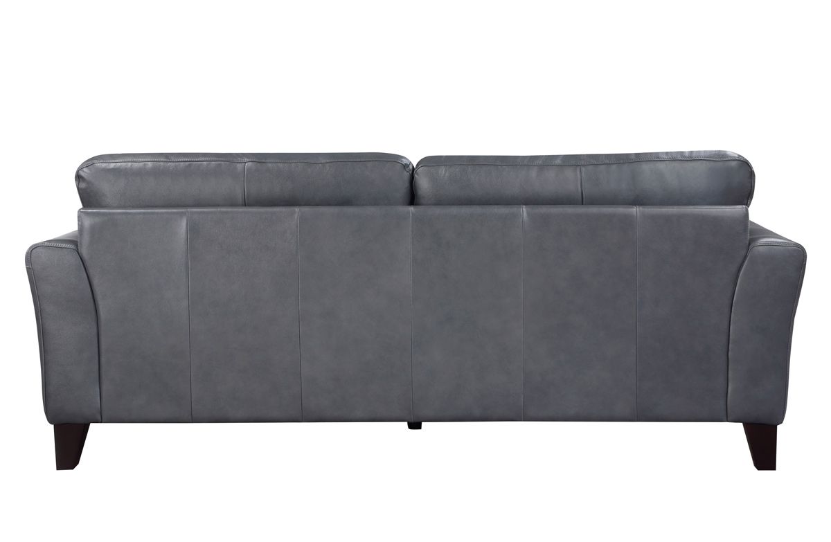 Confico Grey Top Grain Leather Sofa Back Side