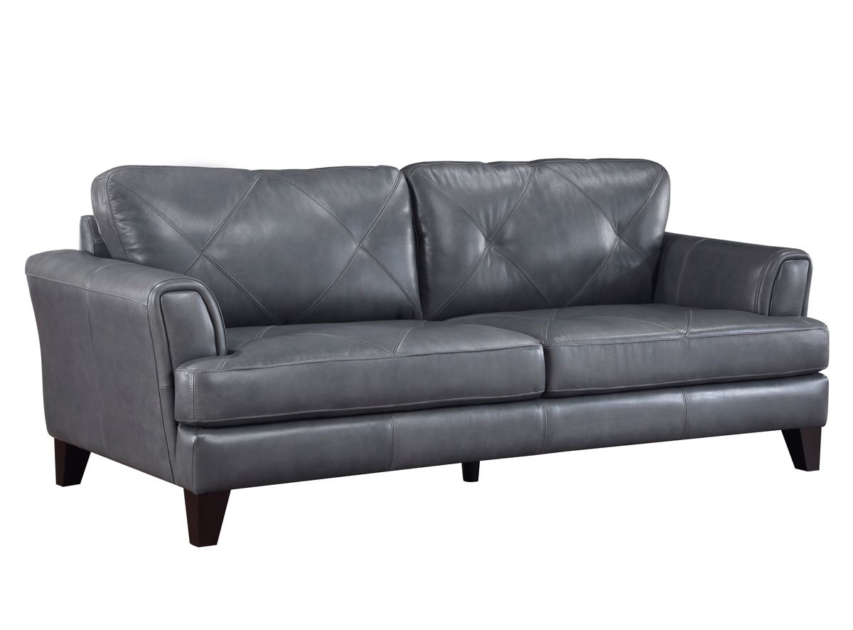 Confico Grey Top Grain Leather Sofa