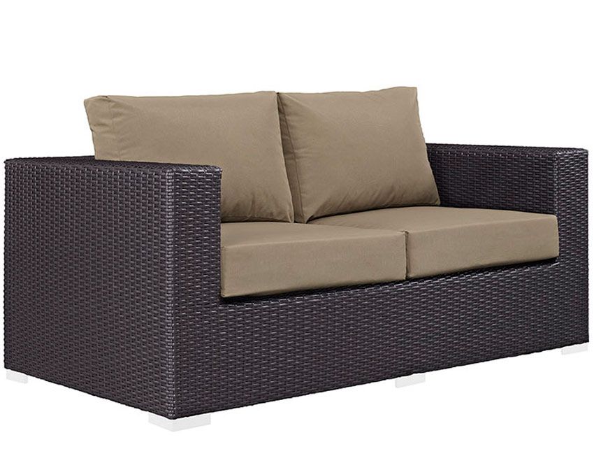 Convene Mocha Outdoor Patio Love Seat