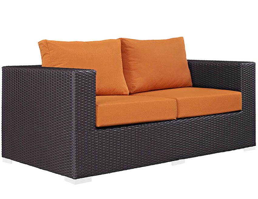 Convene Orange Outdoor Patio Love Seat