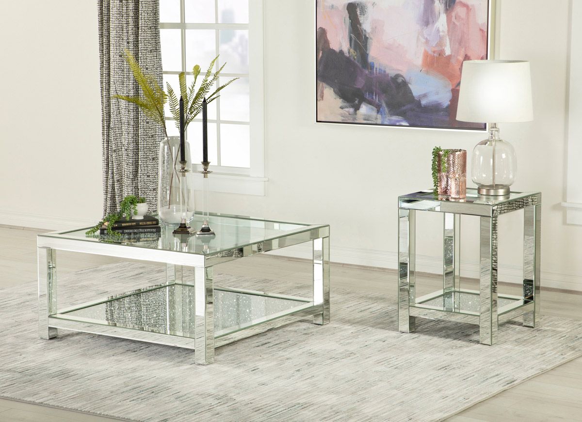 Cosmopolitan Mirrored Coffee Table Set