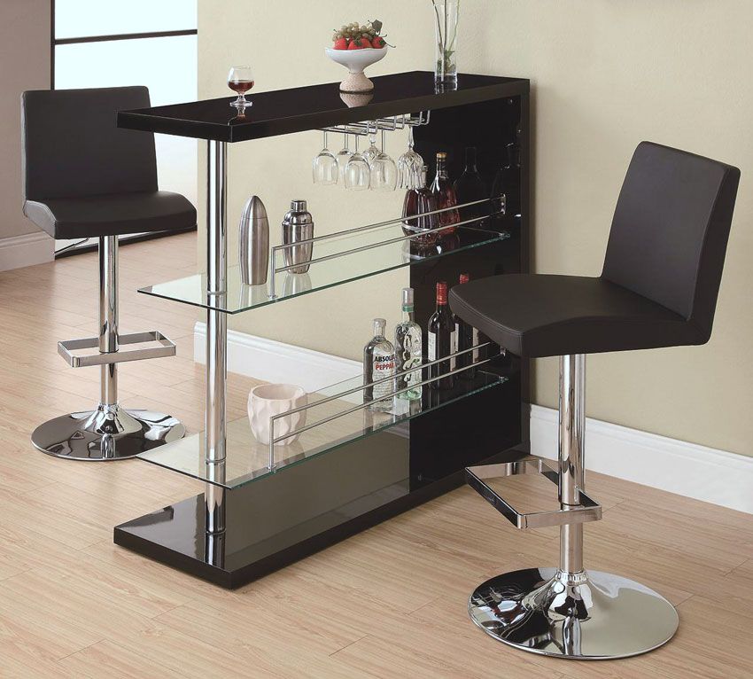 Cota Glossy Black Bar Table