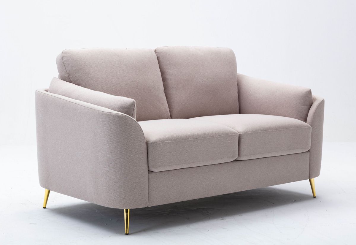 Crawford Modern Loveseat Beige Linen