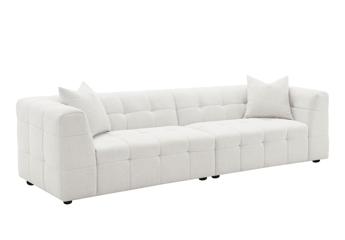 Cyndi Extra Long Sofa White Boucle