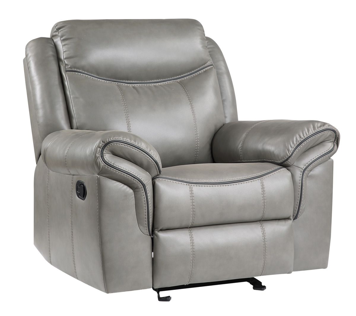 Dadeville Grey Leather Recliner Chair