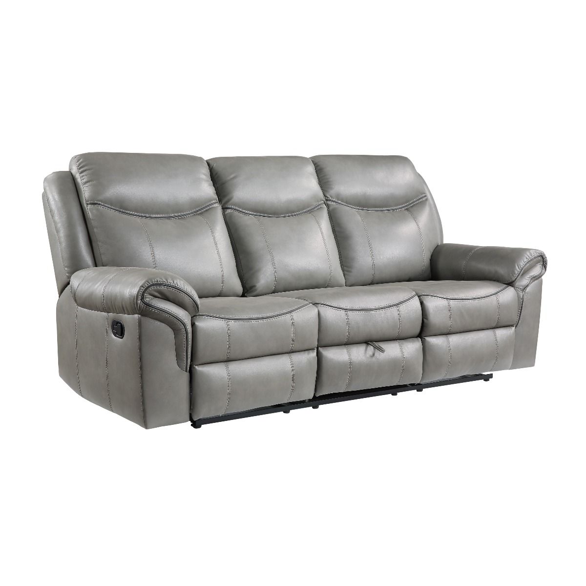 Dadeville Grey Leather Recliner Sofa