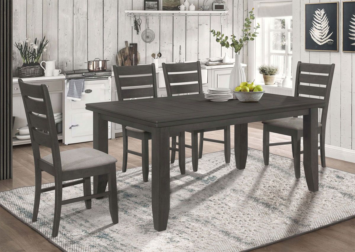 Dalila 5-Piece Dining Table Set Grey Finish