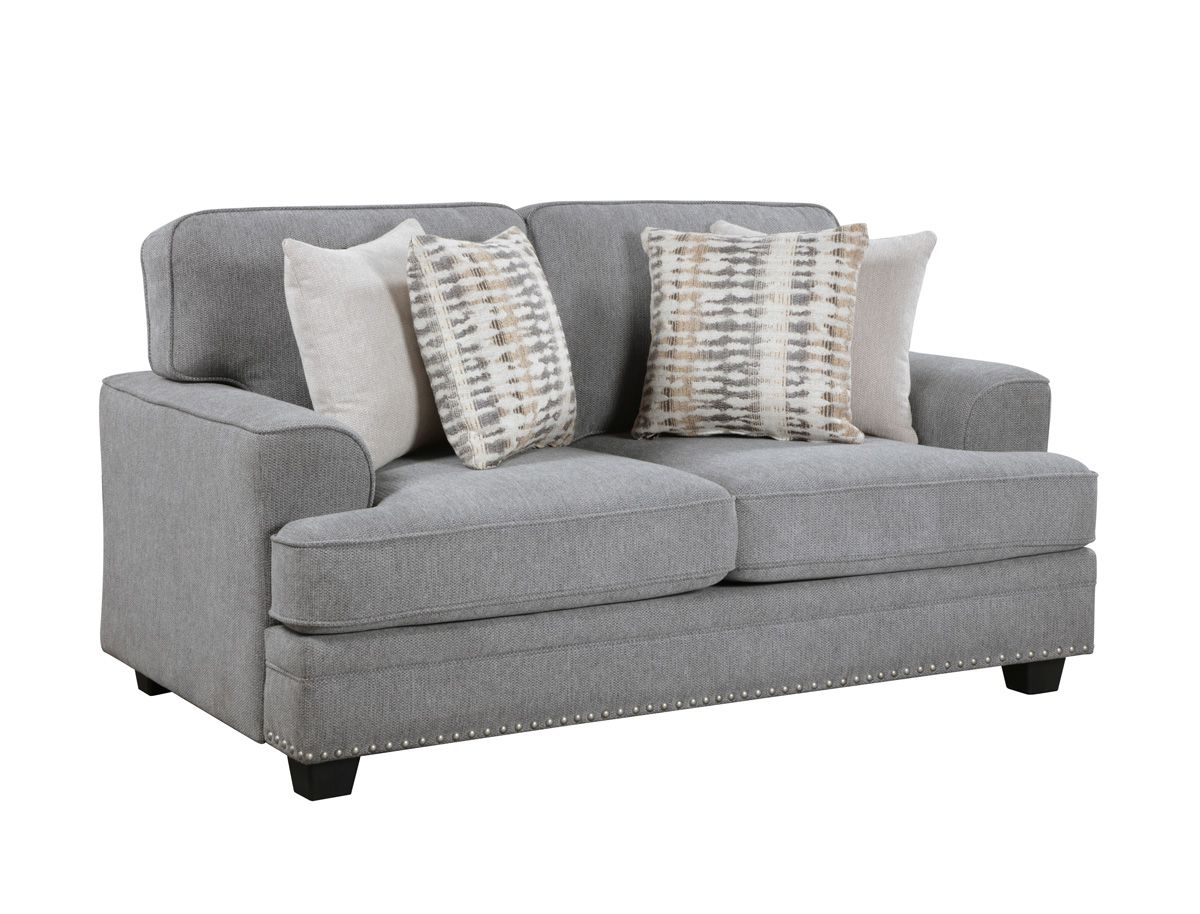 Dalton Grey Chenille Casual Loveseat