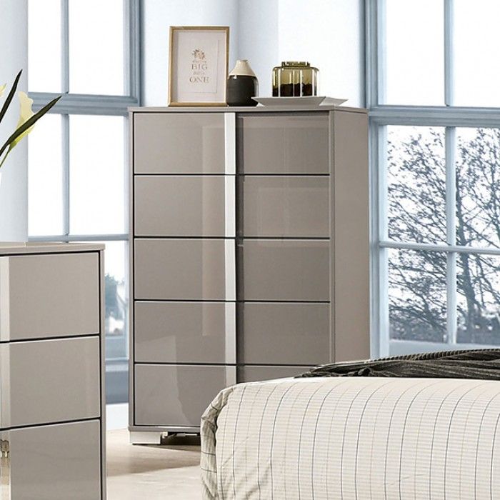 Dalyn Grey Lacquer Finish Chest