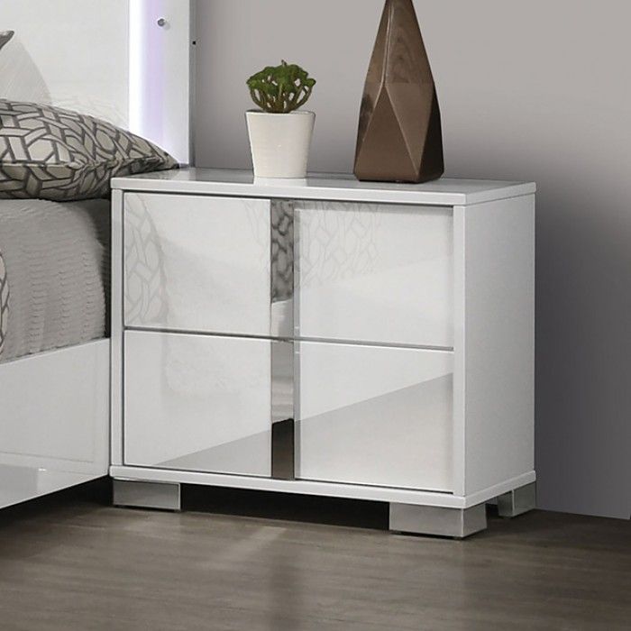 Dalyn Modern White Lacquer Night Stand