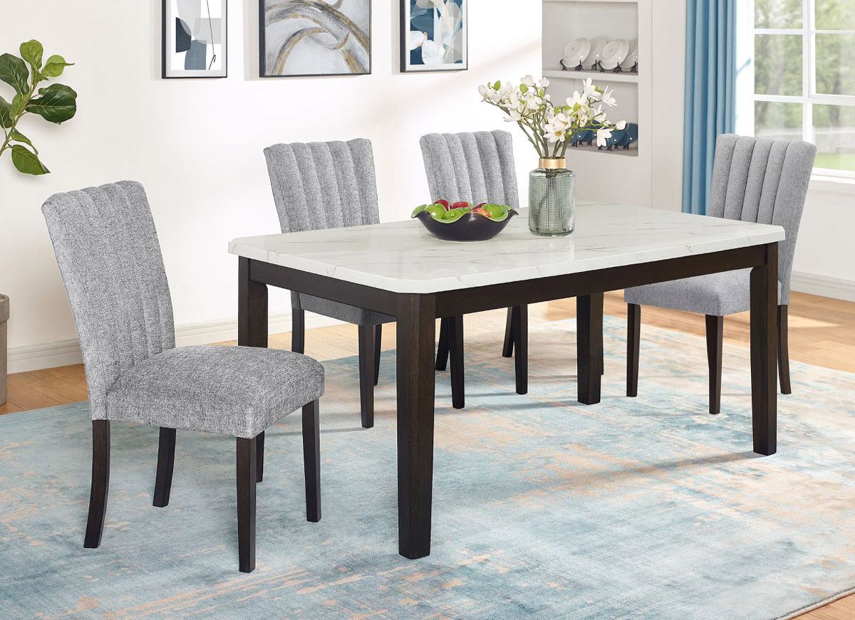 Danville Faux Marble 5-Piece Dining Table Set