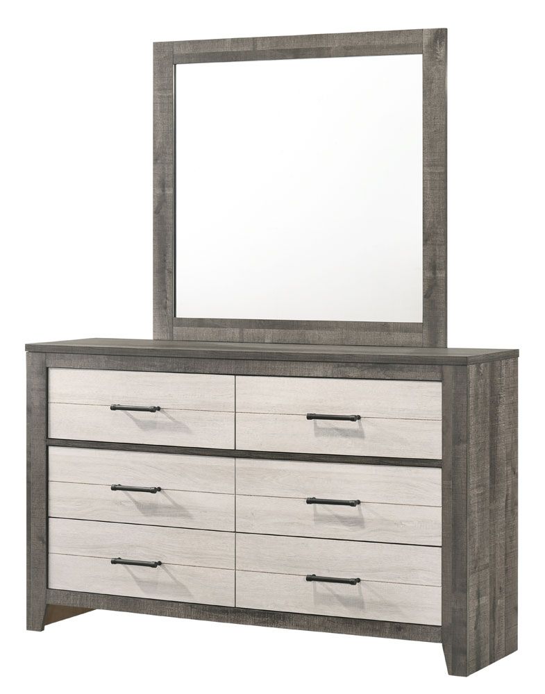 Darian Rustic Finish Dresser With Mirror