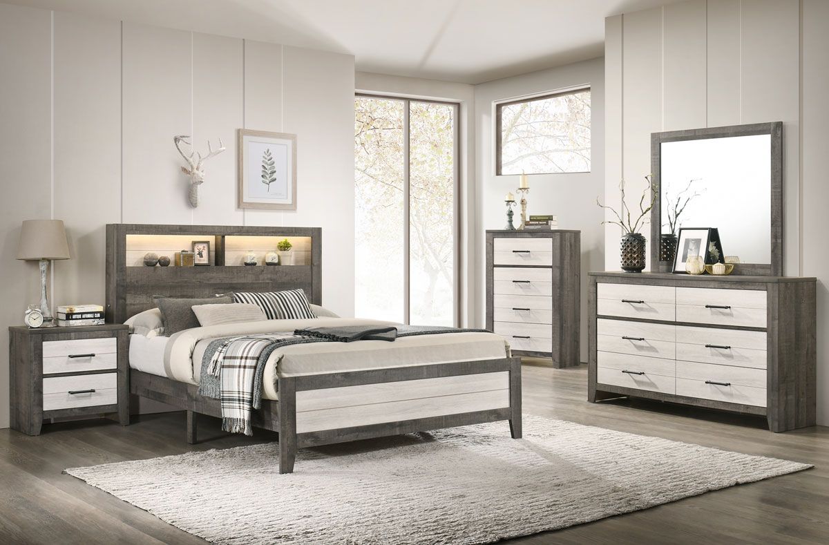 Darian Rustic Finish Bedroom Furniture