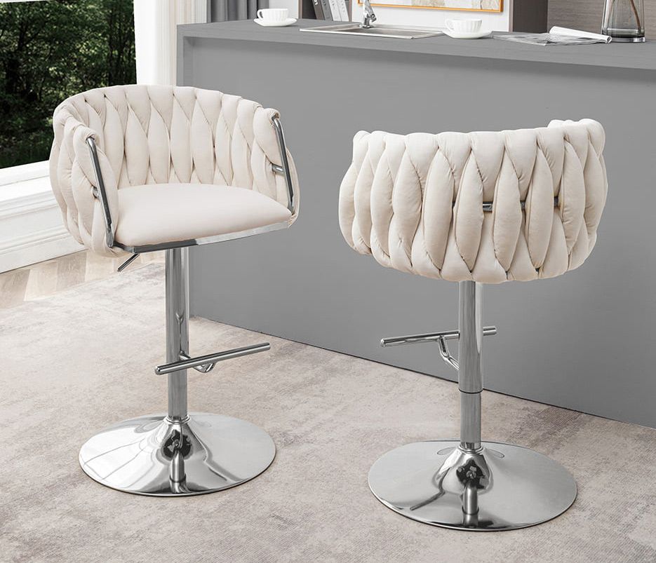 Davida Modern Barstool Cream Velvet