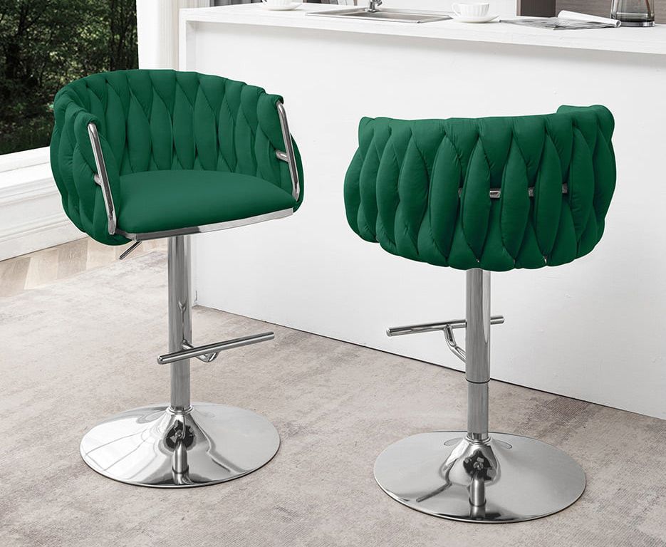 Davida Modern Barstool Green Velvet