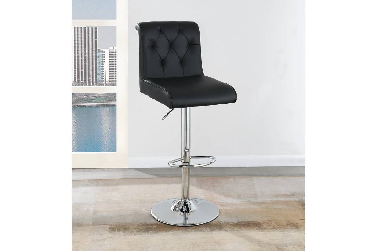 Deka Black Leather Barstools