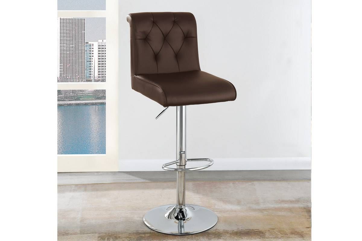 Deka Brown Leather Barstools