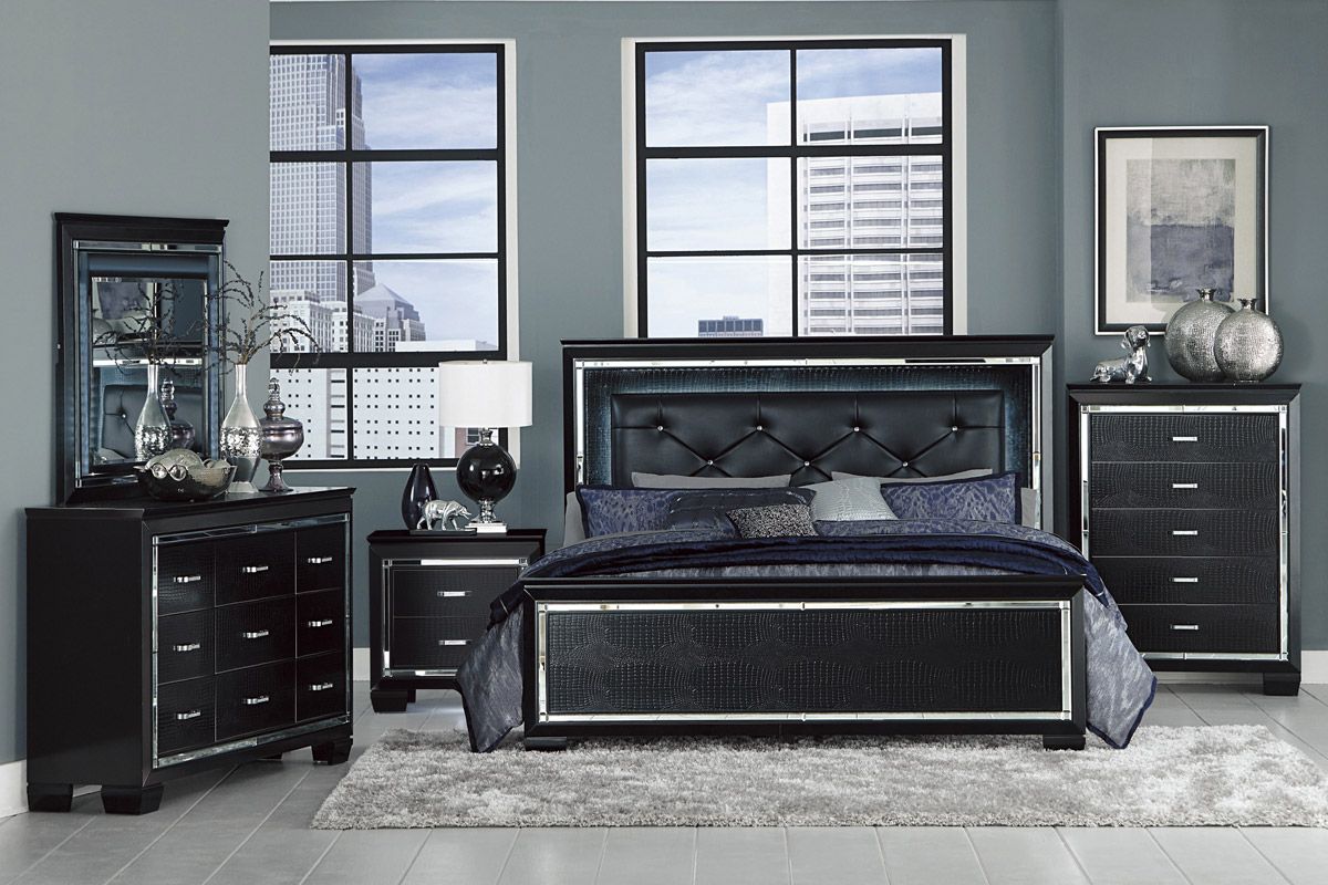 Deluxe Black Bedroom Furniture