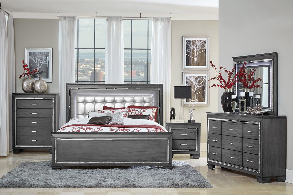 Deluxe Rustic Grey Bedroom Set