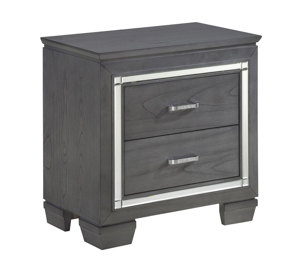 Deluxe Rustic Grey Night Stand