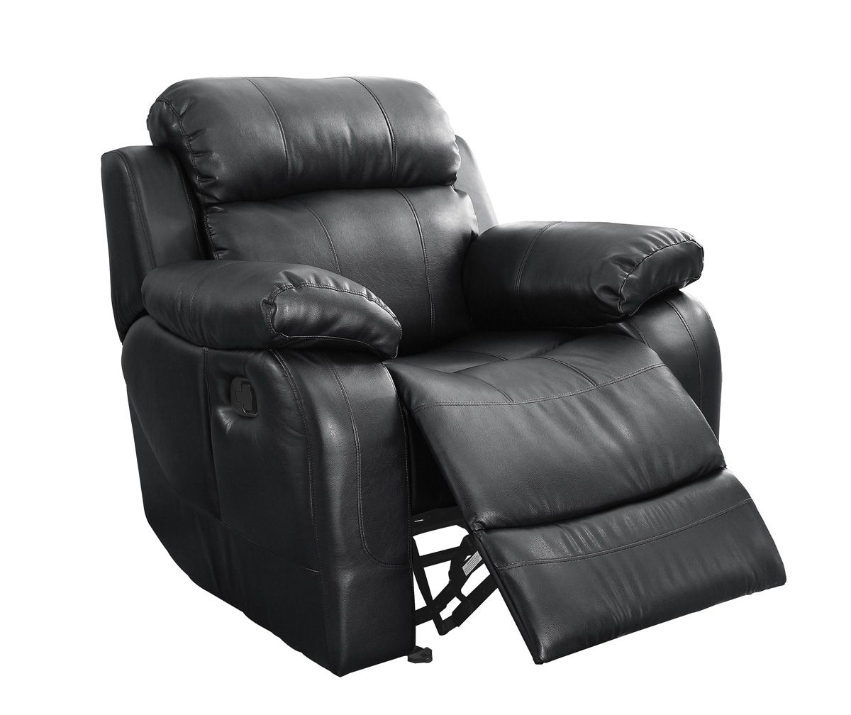 Denisa Black Leather Recliner Chair