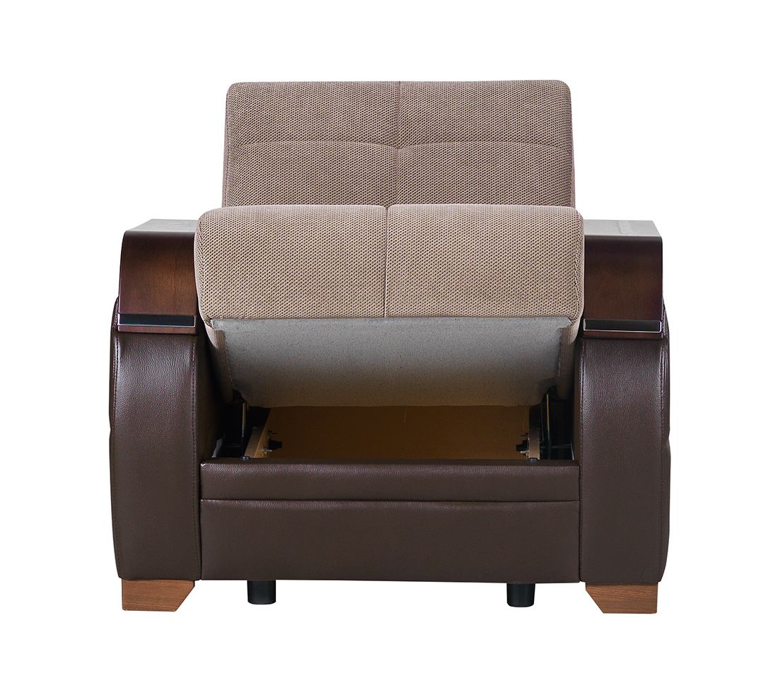 Cooper Taupe Fabric Chair Storage