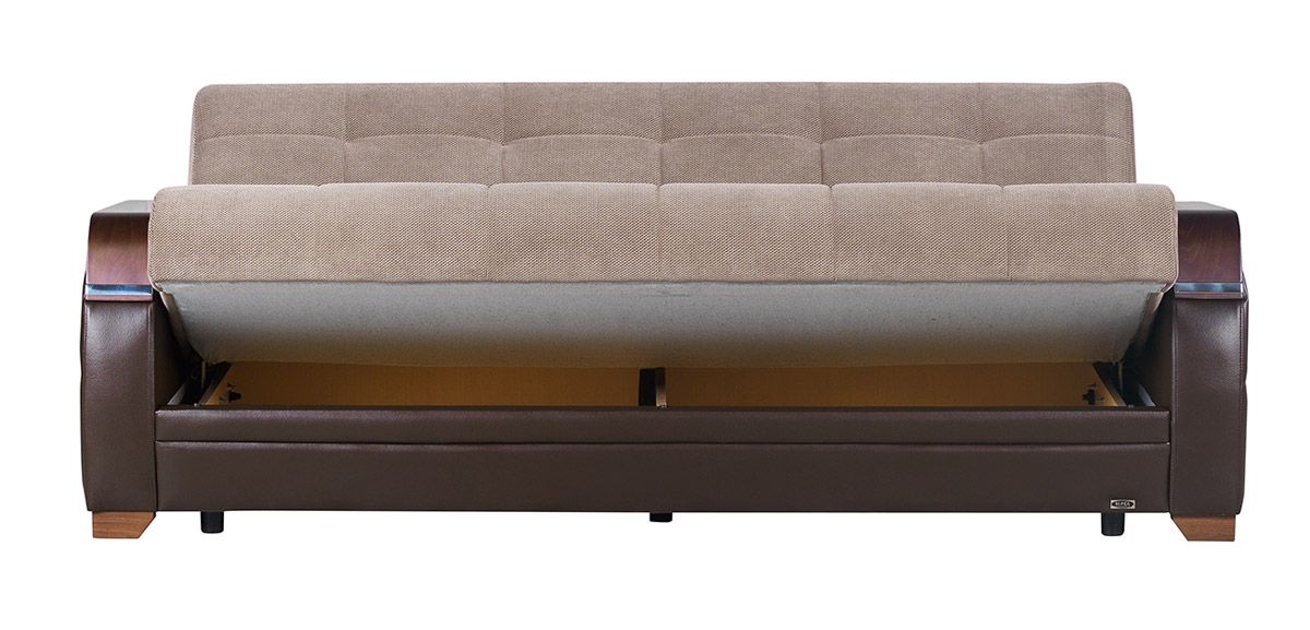 Cooper Taupe Fabric Sofa Storage