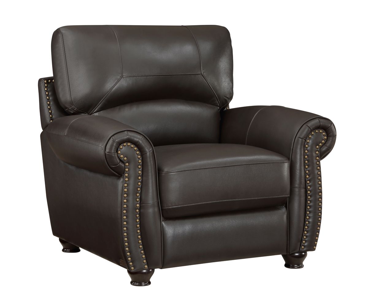 Domus Classic Chair in Dark Brown Leather