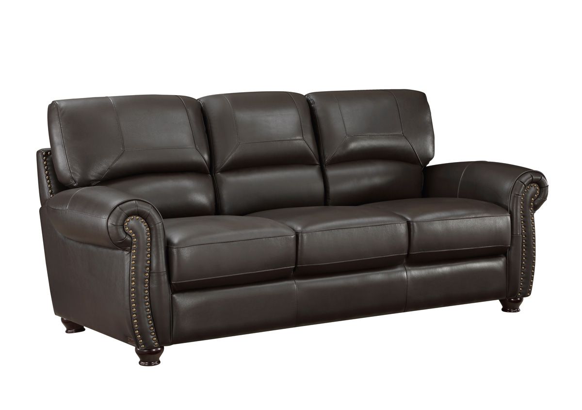 Domus Classic Sofa in Dark Brown Leather