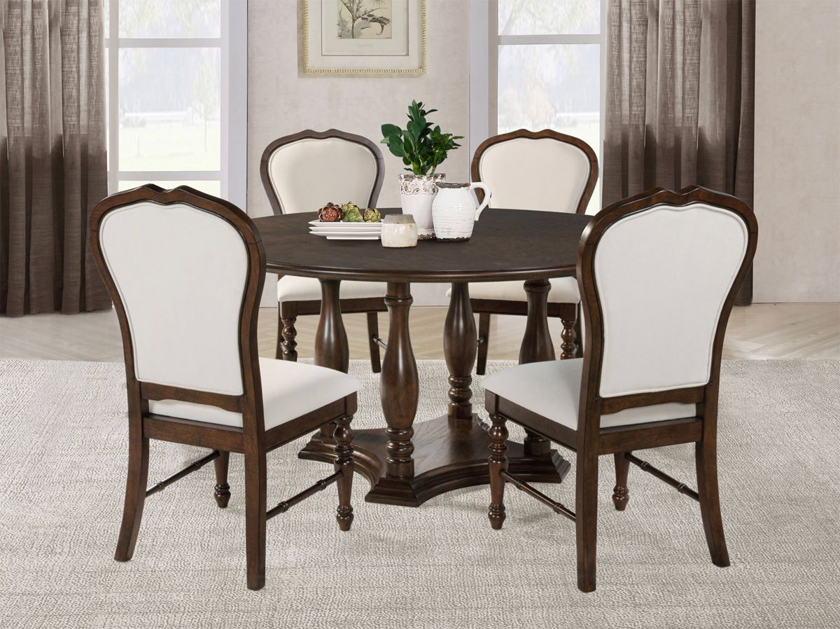 Doran 5-Piece 60-inch Round Dining Table Set