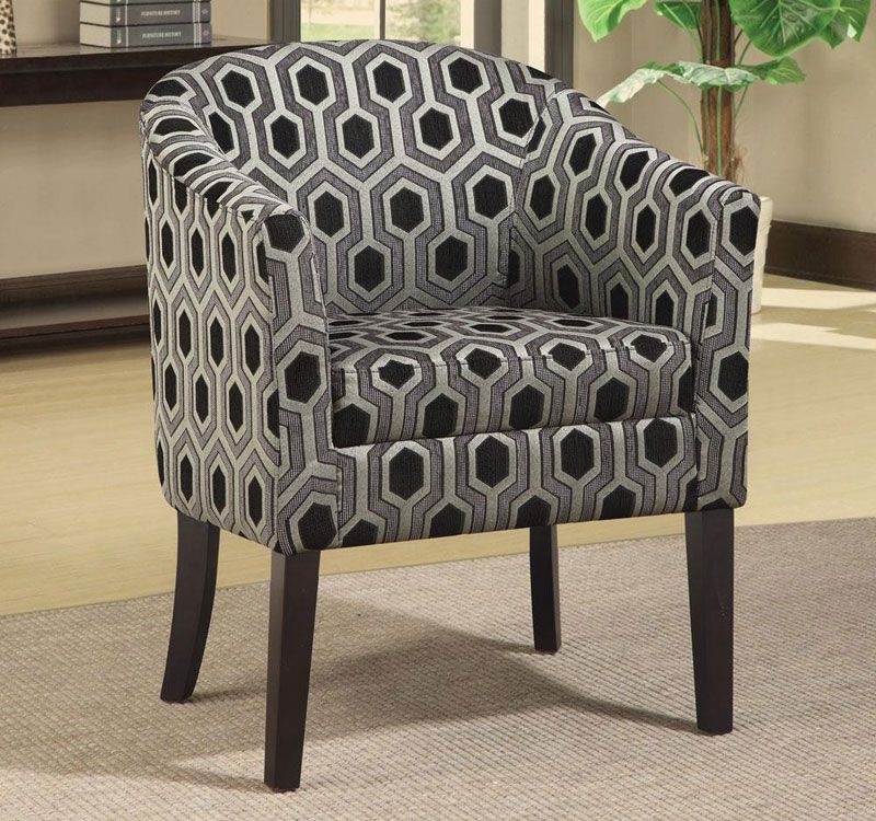 Doral Grey Black Accent Chair