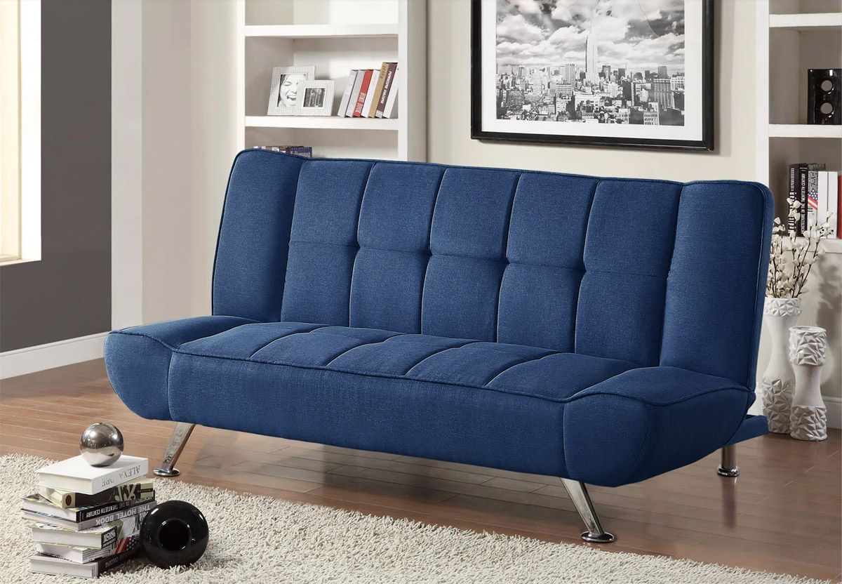 Drake Blue Linen Futon