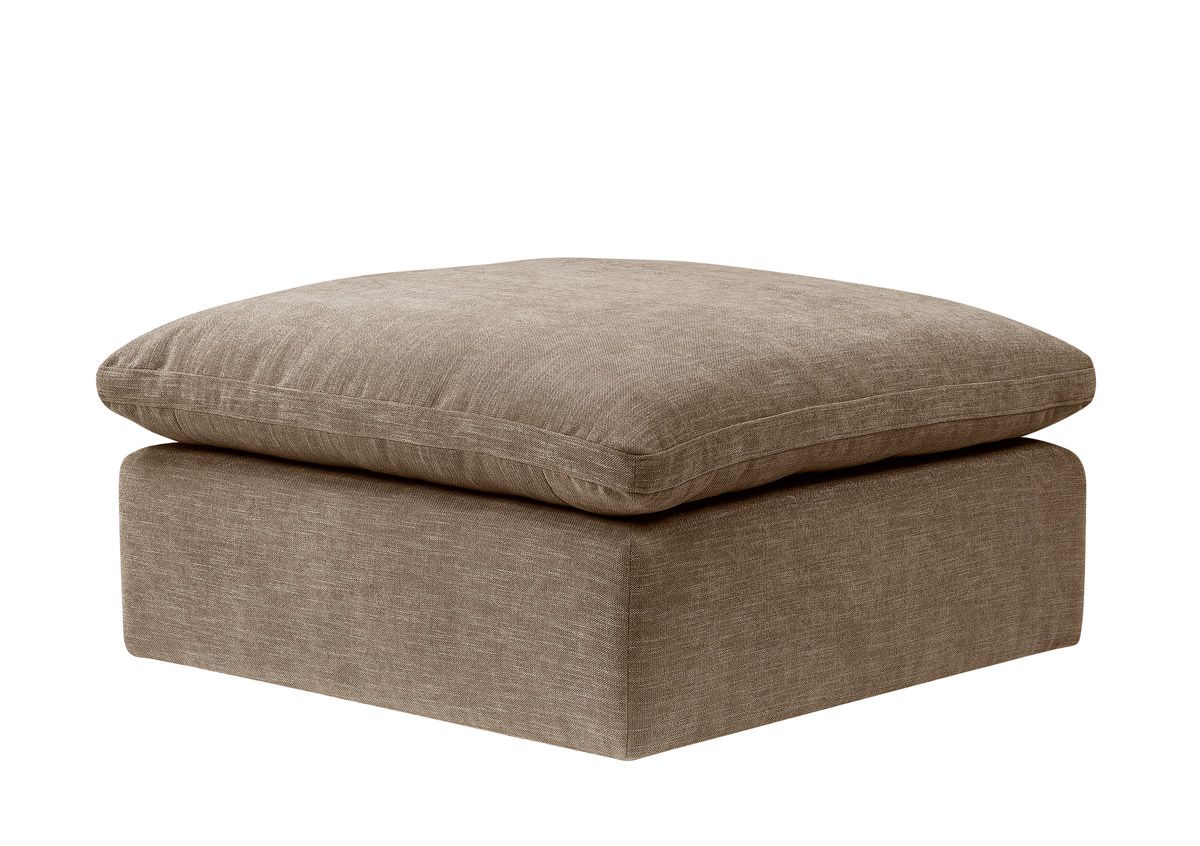 Dreamer Light Brown Linen Ottoman